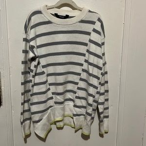 Vera Wang Asymmetrical Sweater with Neon Stipe